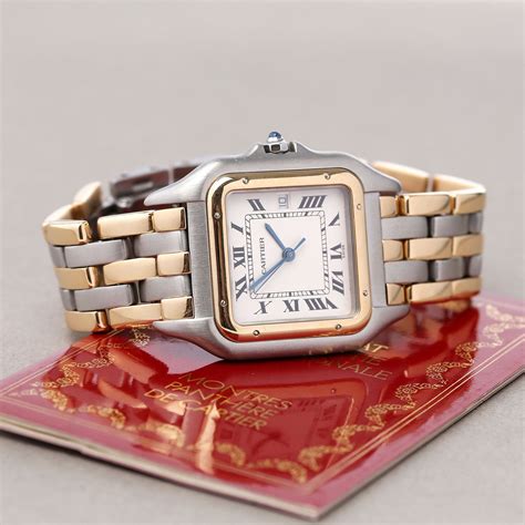 gold cartier panthere watch second hand|cartier panthere men's watch gold.